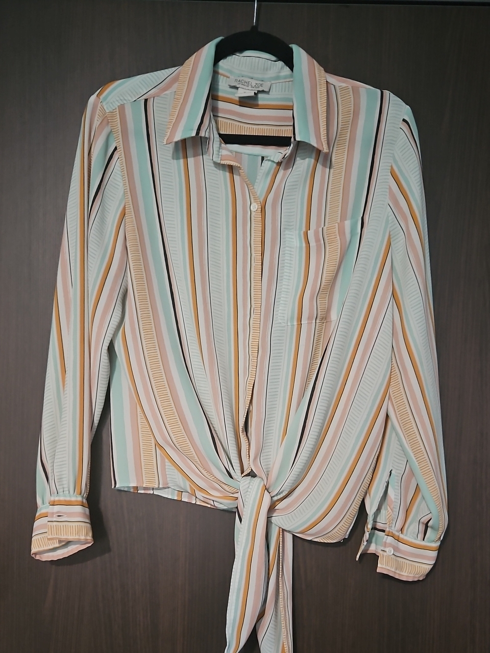 243. Rachel Zoe Striped Tie-Front Top